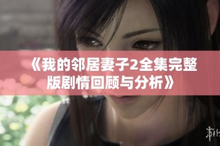 《我的邻居妻子2全集完整版剧情回顾与分析》