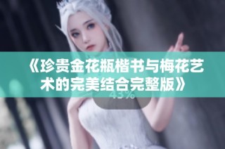 《珍贵金花瓶楷书与梅花艺术的完美结合完整版》