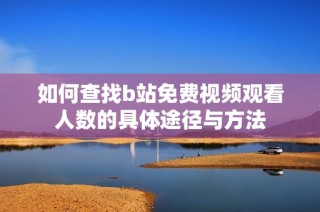 如何查找b站免费视频观看人数的具体途径与方法