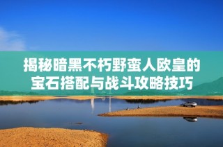 揭秘暗黑不朽野蛮人欧皇的宝石搭配与战斗攻略技巧
