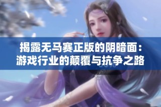 揭露无马赛正版的阴暗面：游戏行业的颠覆与抗争之路