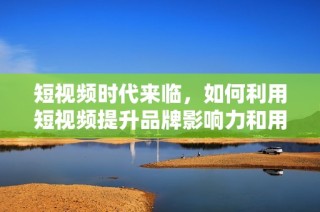 短视频时代来临，如何利用短视频提升品牌影响力和用户参与度