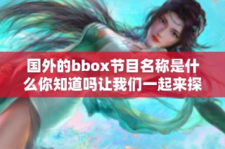 国外的bbox节目名称是什么你知道吗让我们一起来探索一下吧