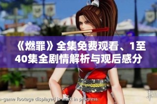 《燃罪》全集免费观看、1至40集全剧情解析与观后感分享