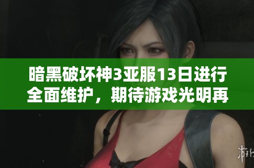 暗黑破坏神3亚服13日进行全面维护，期待游戏光明再续传奇旅程