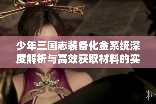 少年三国志装备化金系统深度解析与高效获取材料的实用策略