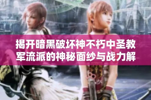 揭开暗黑破坏神不朽中圣教军流派的神秘面纱与战力解析