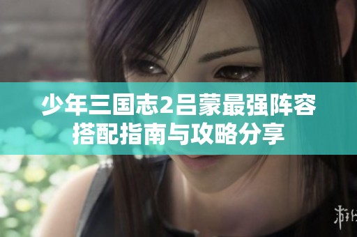 少年三国志2吕蒙最强阵容搭配指南与攻略分享
