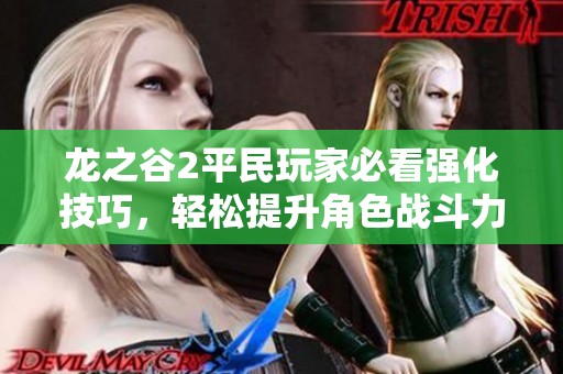 龙之谷2平民玩家必看强化技巧，轻松提升角色战斗力秘籍