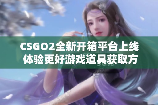 CSGO2全新开箱平台上线 体验更好游戏道具获取方式