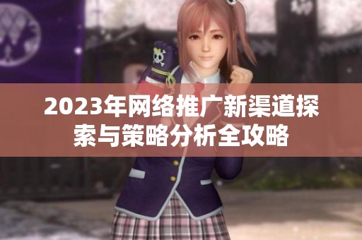 2023年网络推广新渠道探索与策略分析全攻略