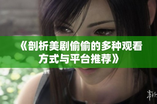 《剖析美剧偷偷的多种观看方式与平台推荐》